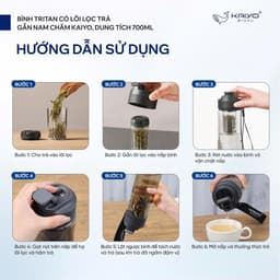 Bình nước Tritan có lõi lọc trà gắn nam châm Kaiyo 700ml thiết kế tinh tế, chất liệu cao cấp 2