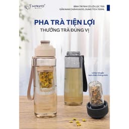 Bình nước Tritan có lõi lọc trà gắn nam châm Kaiyo 700ml thiết kế tinh tế, chất liệu cao cấp 3
