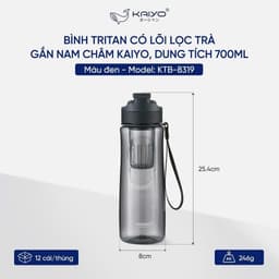 Bình nước Tritan có lõi lọc trà gắn nam châm Kaiyo 700ml thiết kế tinh tế, chất liệu cao cấp 1