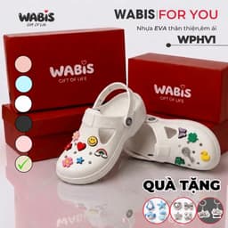 [Tặng Charm + Móc Khóa Chính Hãng] Dép Sục WABIS Platform Happiness V1 Đế Cao 3cm Chống Nước, Chống Trượt [WPH-V1] 3
