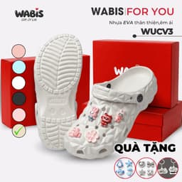 [Tặng Charm + Móc Khóa Chính Hãng] Dép Sục Kim Cương WABIS V3 Đế Cao 3cm Chống Nước Chống Trượt [WUC-V3] 4