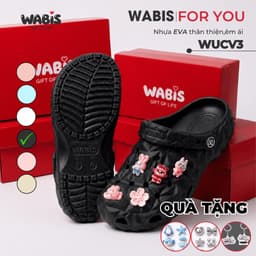 [Tặng Charm + Móc Khóa Chính Hãng] Dép Sục Kim Cương WABIS V3 Đế Cao 3cm Chống Nước Chống Trượt [WUC-V3] 2