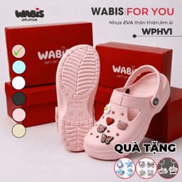[Tặng Charm + Móc Khóa Chính Hãng] Dép Sục WABIS Platform Happiness V1 Đế Cao 3cm Chống Nước, Chống Trượt [WPH-V1] 4
