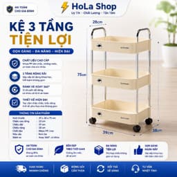 Kệ Đựng Đồ Đa Năng 3 Tầng Sunmix Có Bánh Xe Di Chuyển Tiện Lợi - Kệ Gấu Decor Phòng
 LCNL2 1
