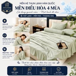 Mền Thun Lạnh Điều Hòa Hàn Quốc Aniva Home 2mx2m2 – Mềm Mịn, Mát Lạnh, Thoáng Khí, Dùng Quanh Năm 3
