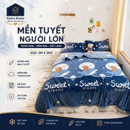Mền Tuyết Người Lớn Mỏng Aniva Home 2mx2m3 – Mềm Mịn, Nhẹ Êm, Dùng Quanh Năm, Đắp Phòng Máy Lạnh 🌟 1