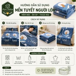 Mền Tuyết Người Lớn Aniva Bedding 2Mx2M3 - Mền Mỏng Mềm Mịn, Thoáng Mát, Đắp Điều Hòa Quanh Năm 🌿 2