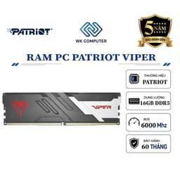 (FULL VAT) RAM PC Patriot Viper Venom DDR5 16GB | 6000MHz, CL30 (Không LED / Non-RGB) - Hàng Chính Hãng (BH 60T) 1