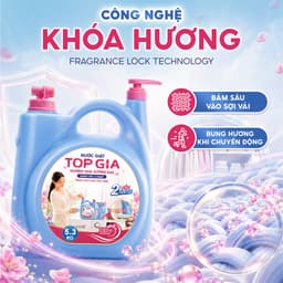 Nước Giặt TopGia Can 5.3KG Đậm Đặc Hương Hoa Sương Mai, Phấn Tinh Khôi Sạch Nhanh, Lưu Hương 100H 2