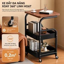 Kệ Đựng Đồ Đa Năng 3/4Tầng, Xe Đẩy Có Bánh Xe, Gọn Gàng Cho Phòng Khách, Phòng Ngủ, Bếp 6