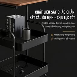 Kệ Đựng Đồ Đa Năng 3/4Tầng, Xe Đẩy Có Bánh Xe, Gọn Gàng Cho Phòng Khách, Phòng Ngủ, Bếp 7