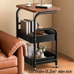 Kệ Đựng Đồ Đa Năng 3/4Tầng, Xe Đẩy Có Bánh Xe, Gọn Gàng Cho Phòng Khách, Phòng Ngủ, Bếp 5