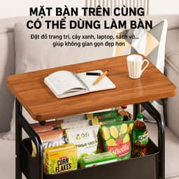 Kệ Đựng Đồ Đa Năng 3/4Tầng, Xe Đẩy Có Bánh Xe, Gọn Gàng Cho Phòng Khách, Phòng Ngủ, Bếp 4