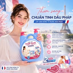 Nước Giặt TopGia Can 5.3KG Đậm Đặc Hương Hoa Sương Mai, Phấn Tinh Khôi Sạch Nhanh, Lưu Hương 100H 4