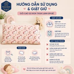 Gối Cao Su Non Em Bé Thun Lạnh Aniva Home 30x50x5cm - Gối Cho Bé Thoáng Mát, Êm Ái, Hỗ Trợ Giấc Ngủ Ngon 4
