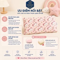 Gối Cao Su Non Em Bé Thun Lạnh Aniva Home 30x50x5cm - Gối Cho Bé Thoáng Mát, Êm Ái, Hỗ Trợ Giấc Ngủ Ngon 3