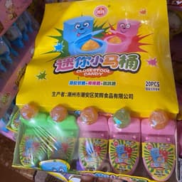 Khay 20 cái Kẹo Mút bồn cầu siêu hot( sỉ đồ chơi, đồ ăn vặt) Candy Chua Snack 2