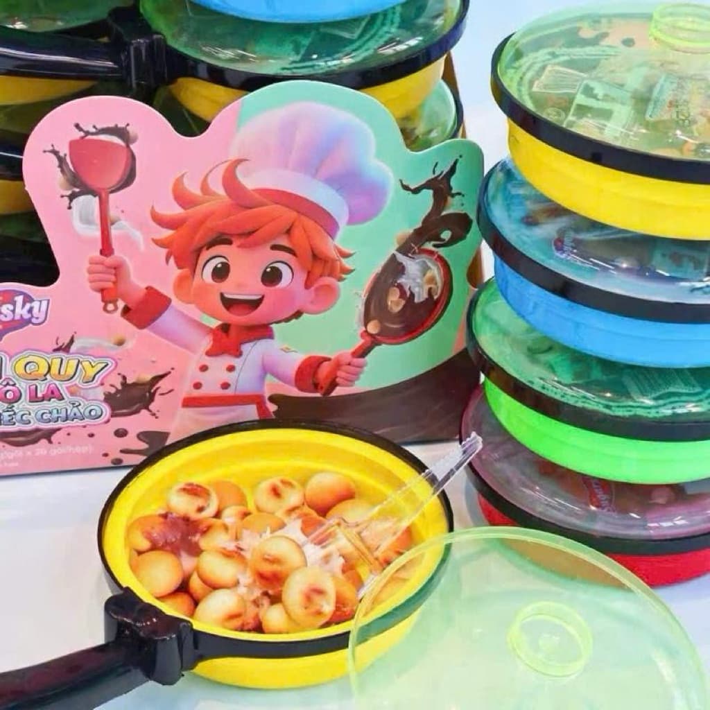 Khay 20 chiếc chảo kẹo bánh quy socola siêu hot cho bé