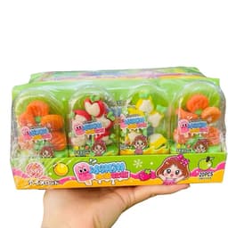 Hộp 20 que kẹo dẻo hình hoa quả siêu ngon hấp dẫn cho bé Snack Food Ăn Vặt Thức Ăn Candy Chua Vani 1