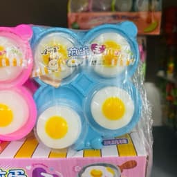 Khay 20 vỉ Thạch hình Trứng ốp la vỉ 4 cái kèm kẹo nổ siêu ngon siêu Hot 2