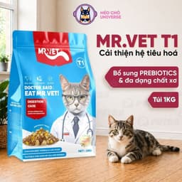 Combo hạt MRVET 1KG + 6lon pate 400g hỗ trợ phát triển toàn diện cho mèo mọi lứa tuổi-Méo Chò Uni 2