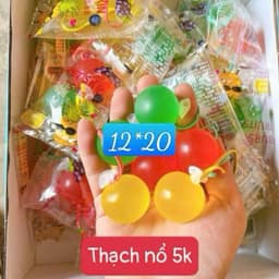 Hộp 20 gói Thạch nổ vị hoa quả xoài, chanh, đào siêu ngon hấp dẫn( gói 2 cái) 2
