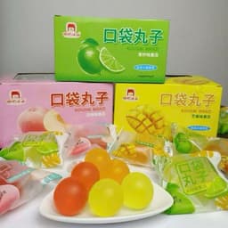 Hộp 20 gói Thạch nổ vị hoa quả xoài, chanh, đào siêu ngon hấp dẫn( gói 2 cái) 4