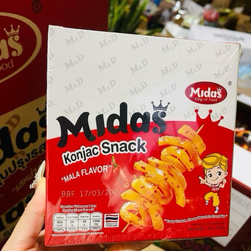 Hộp 20 gói mực chay Midas Konjac vị cay tê-28gr/gói siêu ngon chính hãng