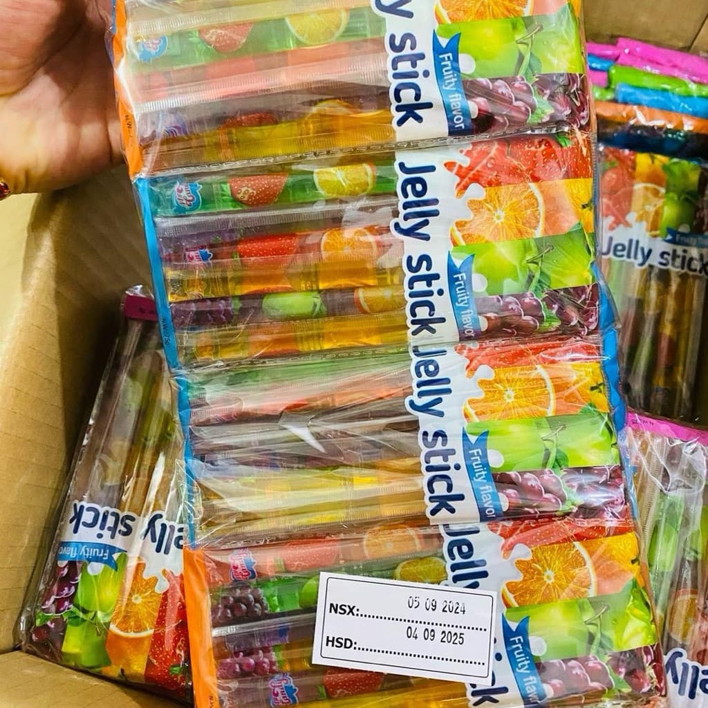 Bịch 20 gói x6 que thạch ống vị trái cây mix, thạch que vị trái cây gói 6 cái Ăn Vặt Food Snack