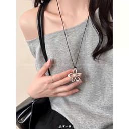 Ocean Charm Dây Chuyền Vòng Cổ Vintage Mặt Hoa – Phụ Kiện Retro Cá Tính Phong Cách Hàn Quốc 4