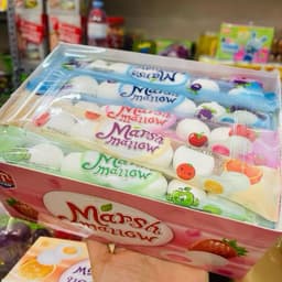 Hộp 30 Kẹo Bông Dẻo Marshmallow Bánh Bao Nhân Chảy Vị Trái Cây Thái Lan, Kẹo Maráhmallow nhân siro siêu ngon 3