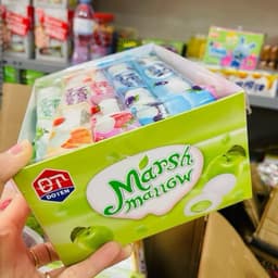 Hộp 30 Kẹo Bông Dẻo Marshmallow Bánh Bao Nhân Chảy Vị Trái Cây Thái Lan, Kẹo Maráhmallow nhân siro siêu ngon 4