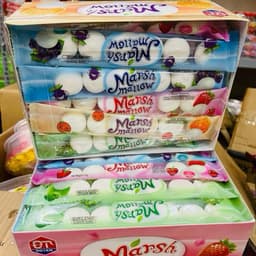 Hộp 30 Kẹo Bông Dẻo Marshmallow Bánh Bao Nhân Chảy Vị Trái Cây Thái Lan, Kẹo Maráhmallow nhân siro siêu ngon 2
