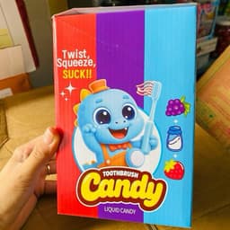 Hộp 20c kẹo bàn chải cô gái ,khủng long đanh răng siêu hot có siro chảy siêu ngon cho bé 5