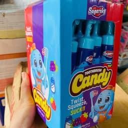 Hộp 20c kẹo bàn chải cô gái ,khủng long đanh răng siêu hot có siro chảy siêu ngon cho bé 6