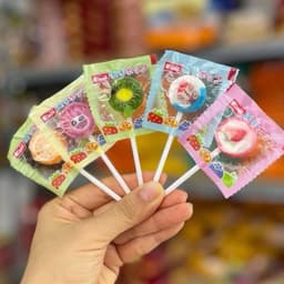 sỉ bịch kẹo mút nhí trái cây, kẹo mút mini nhiều hình trái cây siêu ngon cho bé gói 300 gam 2