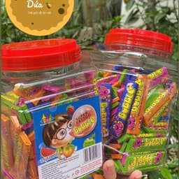Lọ 100c Kẹo Gum Cao Su Vị Trái Cây Kèm Hình Xăm Ngọt Ngọt Ngon Ngon Candy Candy Ăn Vặt Snack Food 2
