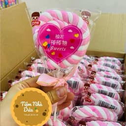 Sỉ Hộp 30 que kẹo dẻo bông trái tym to siêu ngon, có thể dùng trang trí quà tặng Candy Ngọt Snack Food Chua Ăn Vặt 3