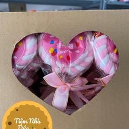 Sỉ Hộp 30 que kẹo dẻo bông trái tym to siêu ngon, có thể dùng trang trí quà tặng Candy Ngọt Snack Food Chua Ăn Vặt 4