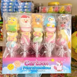 Sỉ khay 40 xiên kẹo dẻo bông mashmallow noel nhiều vị, kẹo dẻo xiên hình noel cho bé Candy Snack Ăn Vặt Chua Food 4