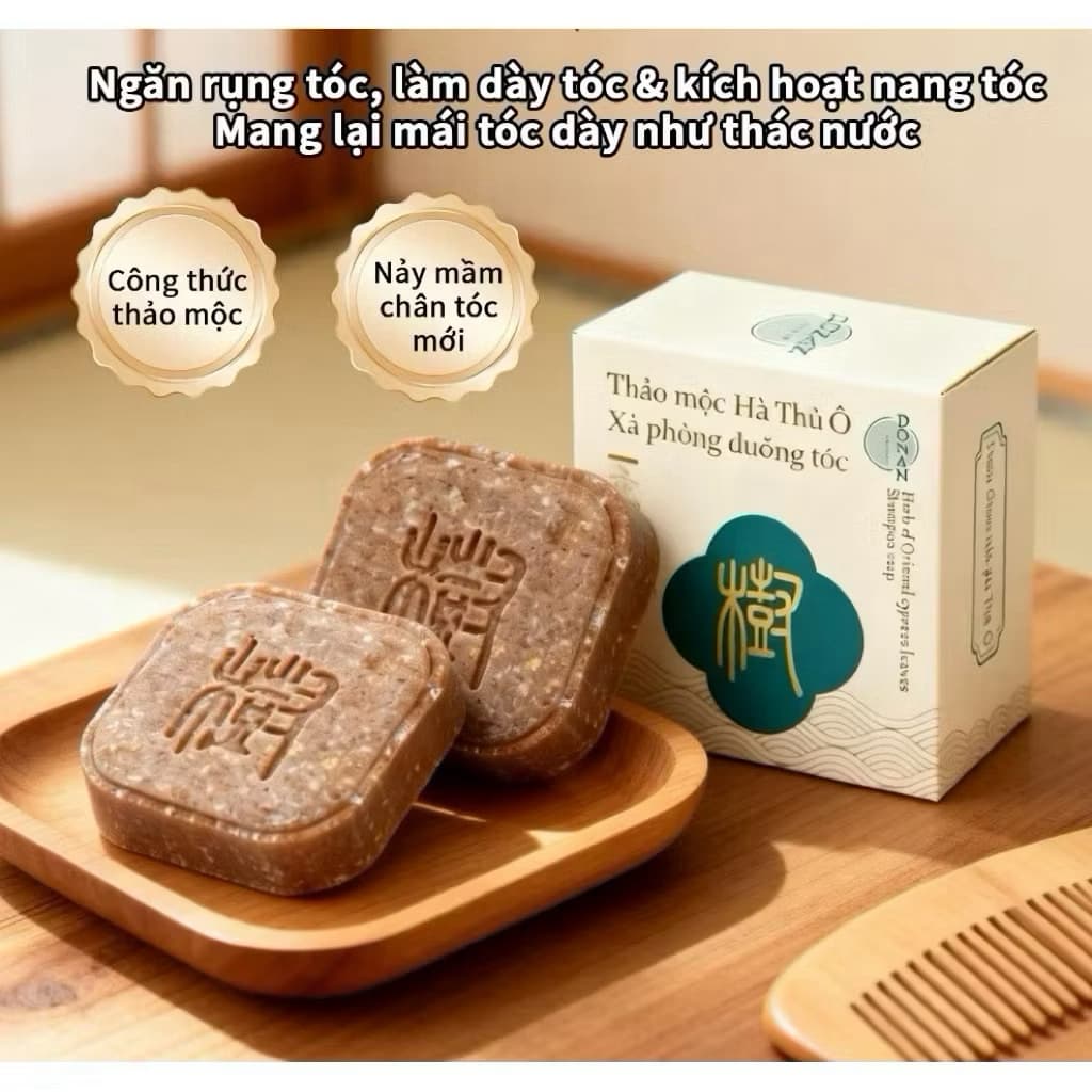 XÀ PHÒNG GỘI ĐẦU THẢO MỘC HÀ THỦ Ô – LÀM SẠCH DA ĐẦU, DƯỠNG TÓC MỀM