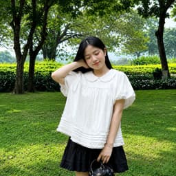 Áo babydoll kiểu nữ gấu bèo 2 tầng bánh bèo điệu đà, phong cách Hàn Quốc 8