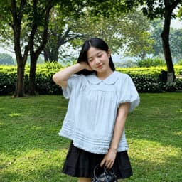 Áo babydoll kiểu nữ gấu bèo 2 tầng bánh bèo điệu đà, phong cách Hàn Quốc 2