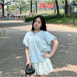 Áo babydoll kiểu nữ gấu bèo 2 tầng bánh bèo điệu đà, phong cách Hàn Quốc 4