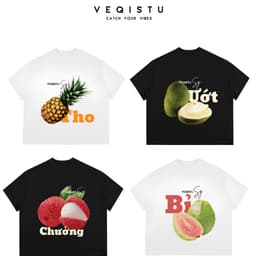 Áo thun BOXY Local Brand VEQISTU "Trái  Tính" Áo Thun Boxy Form Rộng Unisex Nam Nữ Tay Ngắn  250Gsm Cotton 1