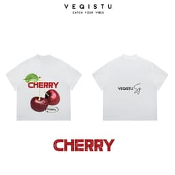 Áo thun BOXY Local Brand VEQISTU "Trái cây mùa hè" Áo Thun Boxy Form Rộng Unisex Nam Nữ  250Gsm Cotton 3