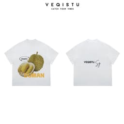 Áo thun BOXY Local Brand VEQISTU "Trái cây mùa hè" Áo Thun Boxy Form Rộng Unisex Nam Nữ  250Gsm Cotton 5