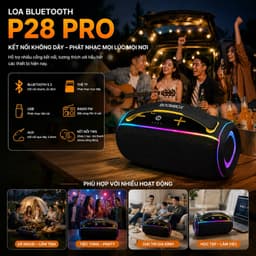 Loa Bluetooth P28 PRO 40W Chống Nước IPX6 - Pin 4400mAh - Bluetooth 5.3 - Hỗ Trợ USB/TF/FM/AUX/TWS - Loa Di Động 4