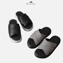 Dép Nam Da Bò Dép Bánh Mì BUTUNI Nova S Weave FeatherSlide Thiết Kế Đế Đúc Êm Chân, Trẻ Trung, Bảo Hành 12 Tháng 1