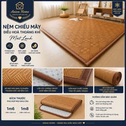 Chiếu Mây Điều Hòa Aniva Home - Nệm Chiếu Mây Thoáng Khí Mát Lạnh Mùa Hè, Chống Trượt, Size 1m6x2m 1m8x2m 2